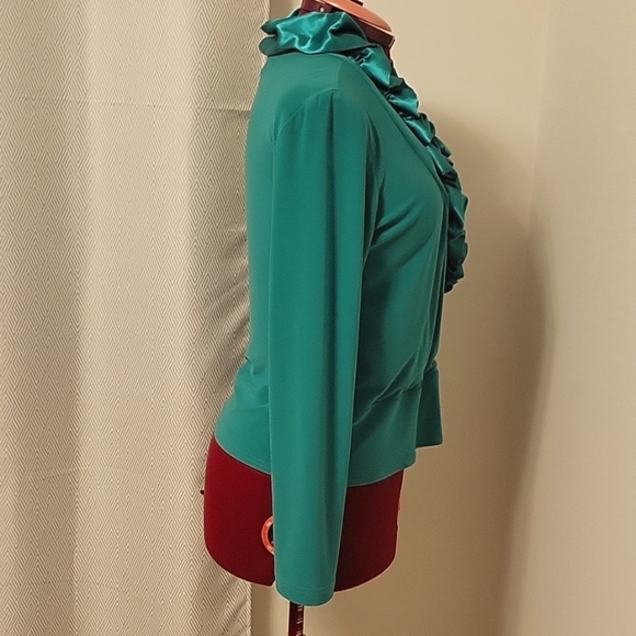 Joseph Ribkoff Emerald Green Dressy Shirt - Picture 4 of 10